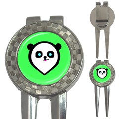 Panda Bear 3-in-1 Golf Divots by Celenk