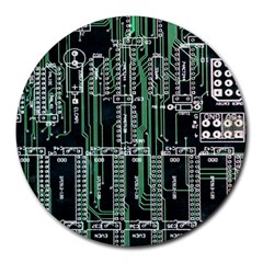 Printed Circuit Board Circuits Round Mousepads by Celenk