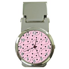 Love Hearth Pink Pattern Money Clip Watches by Celenk