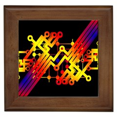 Board Conductors Circuits Framed Tiles by Celenk