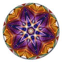 Kaleidoscope Pattern Kaleydograf Magnet 5  (round) by Celenk