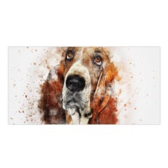 Dog Basset Pet Art Abstract Satin Shawl by Celenk