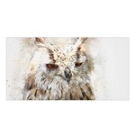 Bird Owl Animal Art Abstract Satin Shawl Front