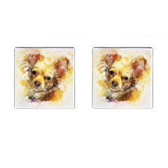 Dog Animal Art Abstract Watercolor Cufflinks (square) by Celenk