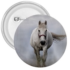 Horse Mammal White Horse Animal 3  Buttons by Celenk