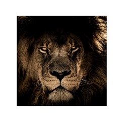 African Lion Mane Close Eyes Small Satin Scarf (square) by Celenk