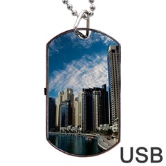 Skyscraper City Architecture Urban Dog Tag Usb Flash (two Sides) by Celenk