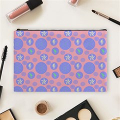 Pink Retro Dots Cosmetic Bag (large)  by snowwhitegirl