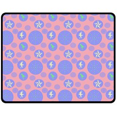 Pink Retro Dots Fleece Blanket (medium)  by snowwhitegirl