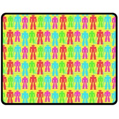 Colorful Robots Fleece Blanket (medium)  by snowwhitegirl