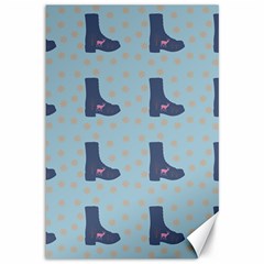 Deer Boots Teal Blue Canvas 12  X 18   by snowwhitegirl