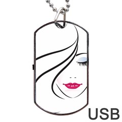 Makeup Face Girl Sweet Dog Tag Usb Flash (one Side)