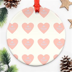 Cupcake White Pink Ornament (round) by snowwhitegirl