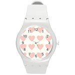 Cupcake White Pink Round Plastic Sport Watch (M) Front