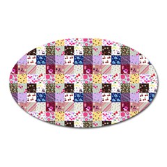 Quilt Of My Patterns Small Oval Magnet by snowwhitegirl