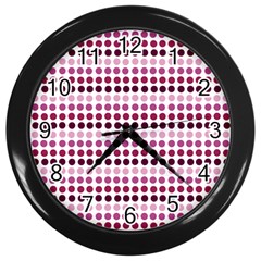 Pink Red Dots Wall Clocks (black) by snowwhitegirl