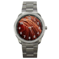 Abstract Fractal Digital Art Sport Metal Watch by Nexatart