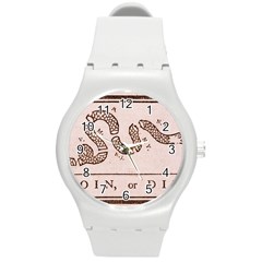 Original Design, Join Or Die, Benjamin Franklin Political Cartoon Round Plastic Sport Watch (m) by thearts