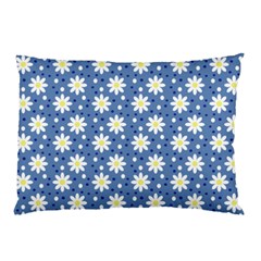 Daisy Dots Blue Pillow Case by snowwhitegirl