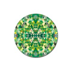 Forest Abstract Geometry Background Magnet 3  (round) by Nexatart