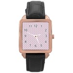 Pink Flowers Pink Rose Gold Leather Watch  Front