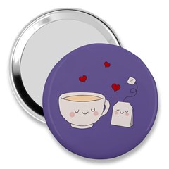 Cute Tea 3  Handbag Mirrors by Valentinaart