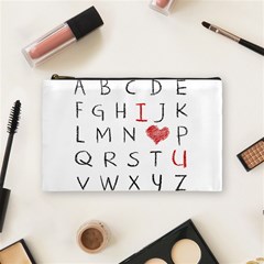 Love Alphabet Cosmetic Bag (medium)  by Valentinaart