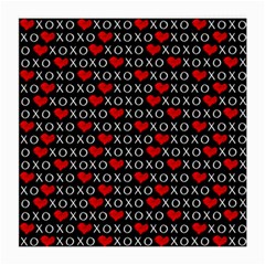 Xoxo Valentines Day Pattern Medium Glasses Cloth (2-side) by Valentinaart