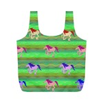 Rainbow Ponies Full Print Recycle Bags (M)  Front