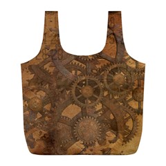 Background Steampunk Gears Grunge Full Print Recycle Bags (l)  by Nexatart