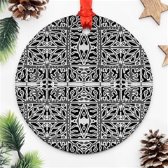 Dark Oriental Ornate Pattern Ornament (round) by dflcprints