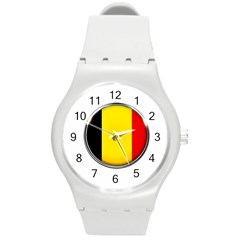 Belgium Flag Country Brussels Round Plastic Sport Watch (m) by Nexatart