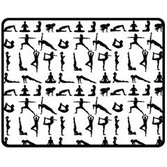 Yoga Pattern Double Sided Fleece Blanket (medium)  by Valentinaart