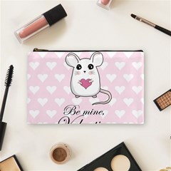 Cute Mouse - Valentines Day Cosmetic Bag (medium)  by Valentinaart