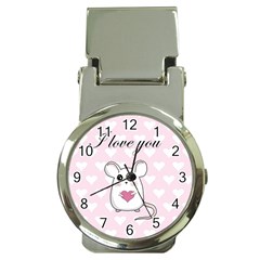 Cute Mouse - Valentines Day Money Clip Watches by Valentinaart