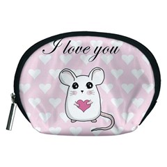 Cute Mouse - Valentines Day Accessory Pouches (medium)  by Valentinaart