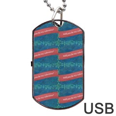 Valentine Day Pattern Dog Tag Usb Flash (one Side) by dflcprints