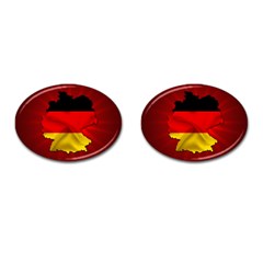 Germany Map Flag Country Red Flag Cufflinks (oval) by Nexatart