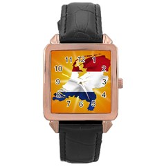 Holland Country Nation Netherlands Flag Rose Gold Leather Watch  by Nexatart