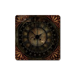 Steampunk, Wonderful Noble Steampunnk Design Square Magnet by FantasyWorld7