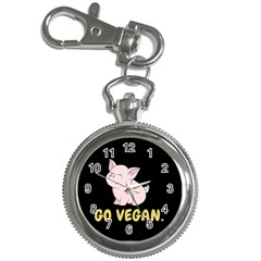 Go Vegan - Cute Pig Key Chain Watches by Valentinaart