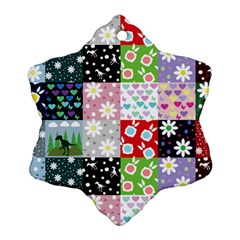 Dino Quilt Snowflake Ornament (two Sides)