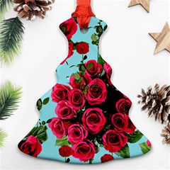 Roses Blue Christmas Tree Ornament (two Sides) by snowwhitegirl