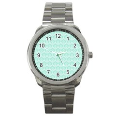 Damask Aqua Green Sport Metal Watch by snowwhitegirl