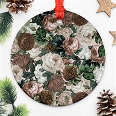 Rose Bushes Brown Ornament (round) by snowwhitegirl