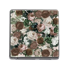 Rose Bushes Brown Memory Card Reader (square) by snowwhitegirl