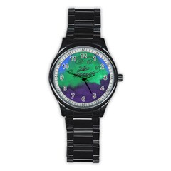 Smiling Mountain Stainless Steel Round Watch by snowwhitegirl