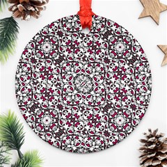 Boho Bold Vibrant Ornate Pattern Ornament (round) by dflcprints