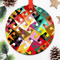 Colorful Shapes                               Ornament (round) by LalyLauraFLM