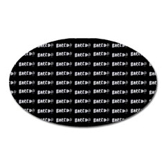 Bored Comic Style Word Pattern Oval Magnet by dflcprints